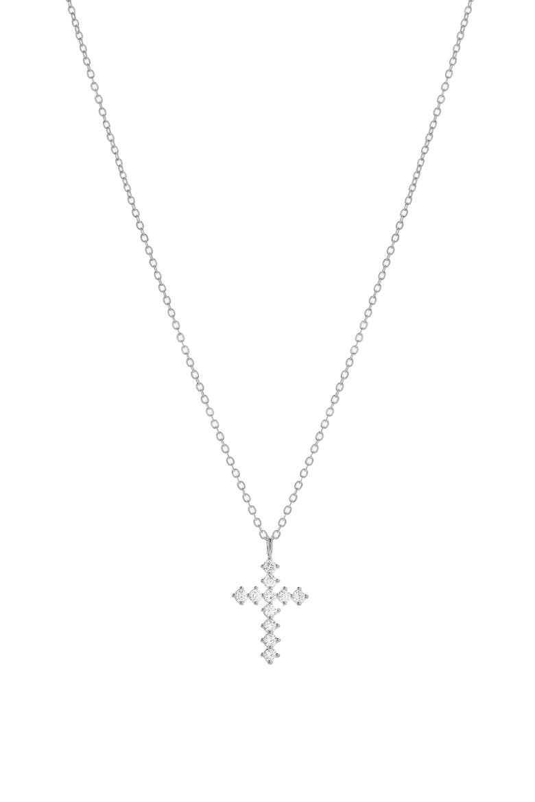 14k Gold Plated Wena Cross Necklace Statement Piece Everyday Wear, Main, color, Silver