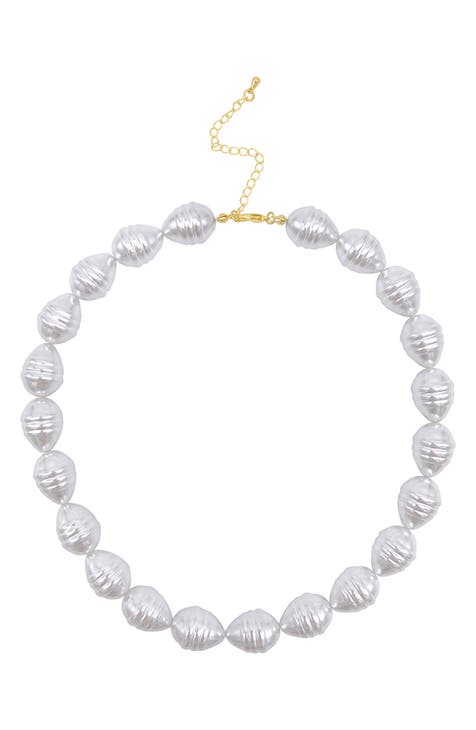 Large Imitation Pearl Necklace