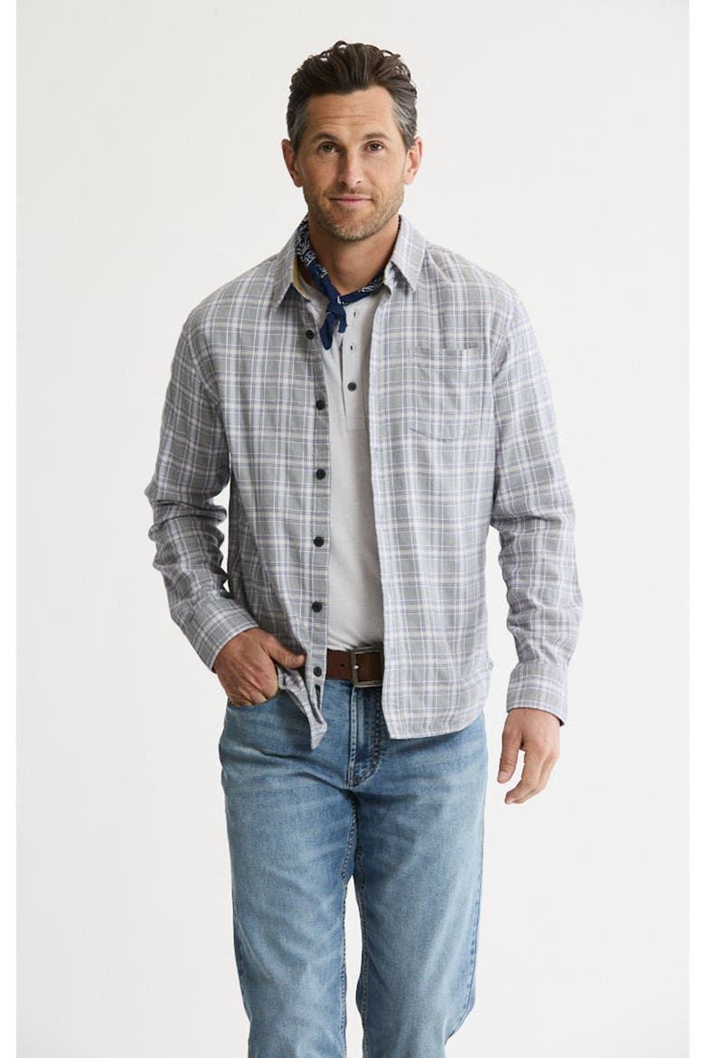 Manor Stretch Flannel Button-Down Shirt, Alternate, color, Light Grey