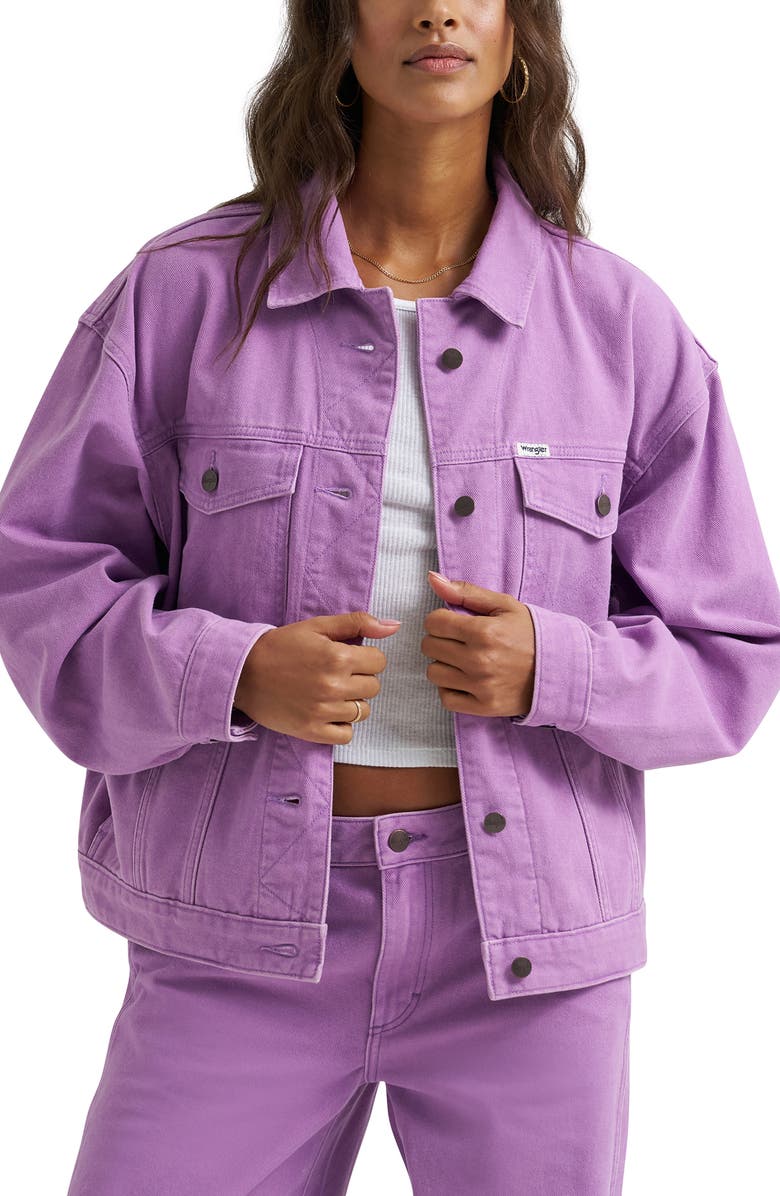 Wrangler Cowgirl Cut Relaxed Denim Jacket, Main, color,