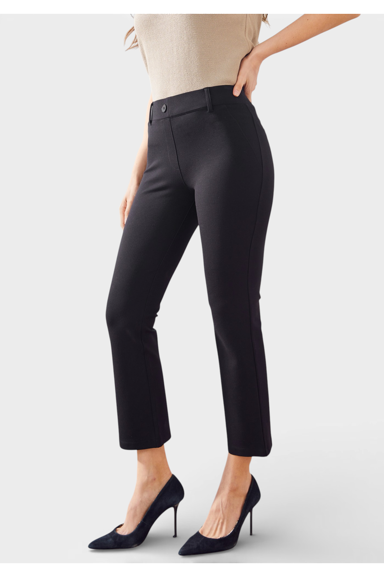 Classic Kick Flare Crop Pant Stretch Ponte, Main, color, Black