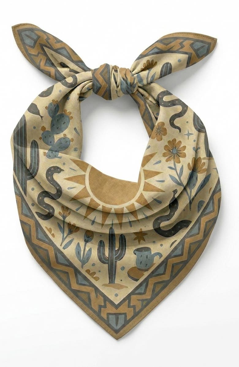 SAACHI Sun Desert Square Scarf, Alternate, color, Beige Multi