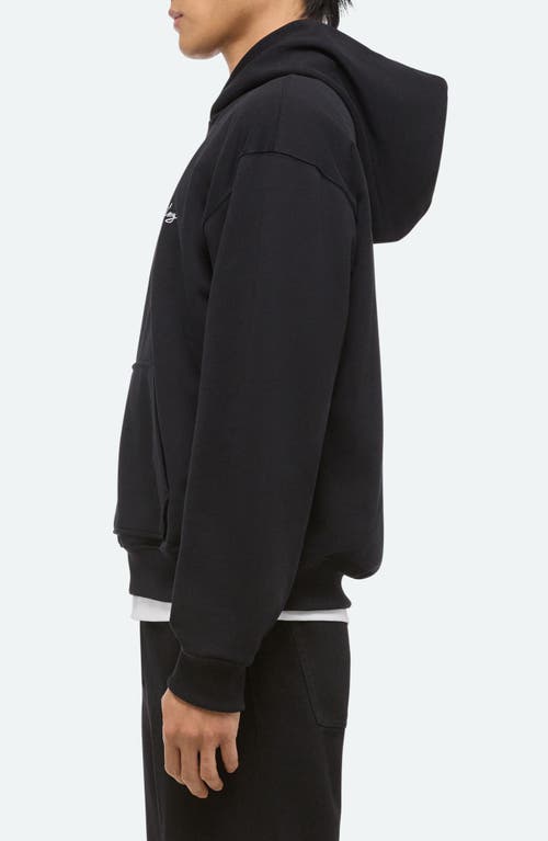 Helmut Lang Sketch Compact Cotton Graphic Hoodie In Black