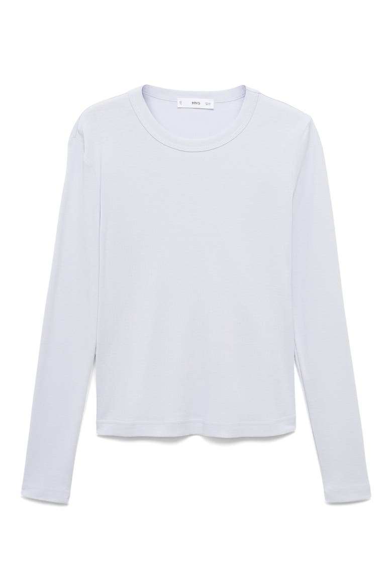 Long Sleeve Cotton Rib T-Shirt, Alternate, color, SKY BLUE