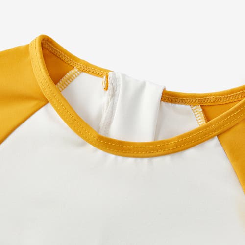 Milkbarn Long Sleeve Shirt And Trunks Swim Set In Orange