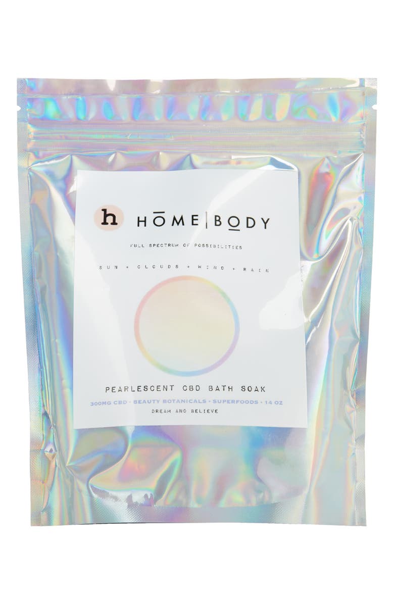 HomeBody Full Spectrum of Possibilities Pearlescent CBD Bath Soak, Main, color,