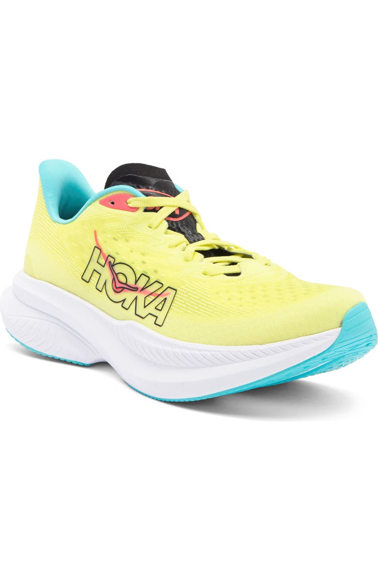 HOKA Mach 6 Running Shoe, Main, color, Yuzu / Cielo Blue
