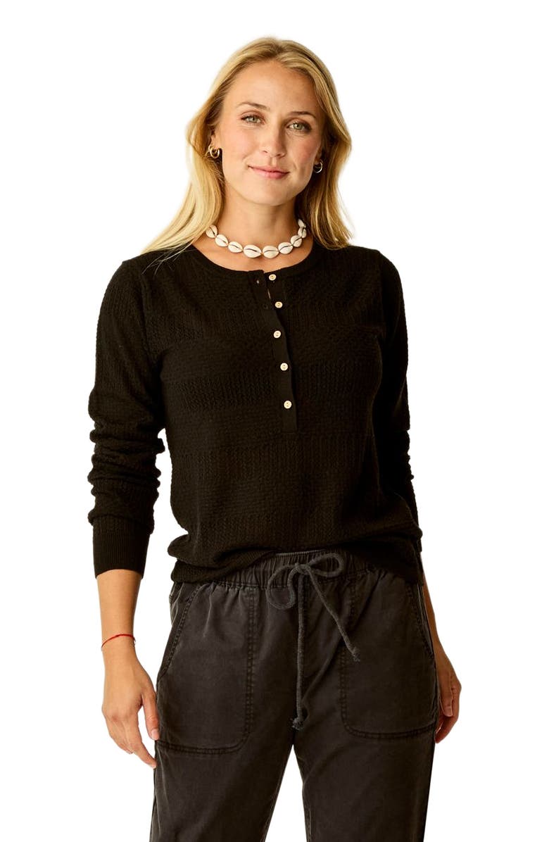 Cave Designs Amara Pointelle Sweater, Alternate, color, Black