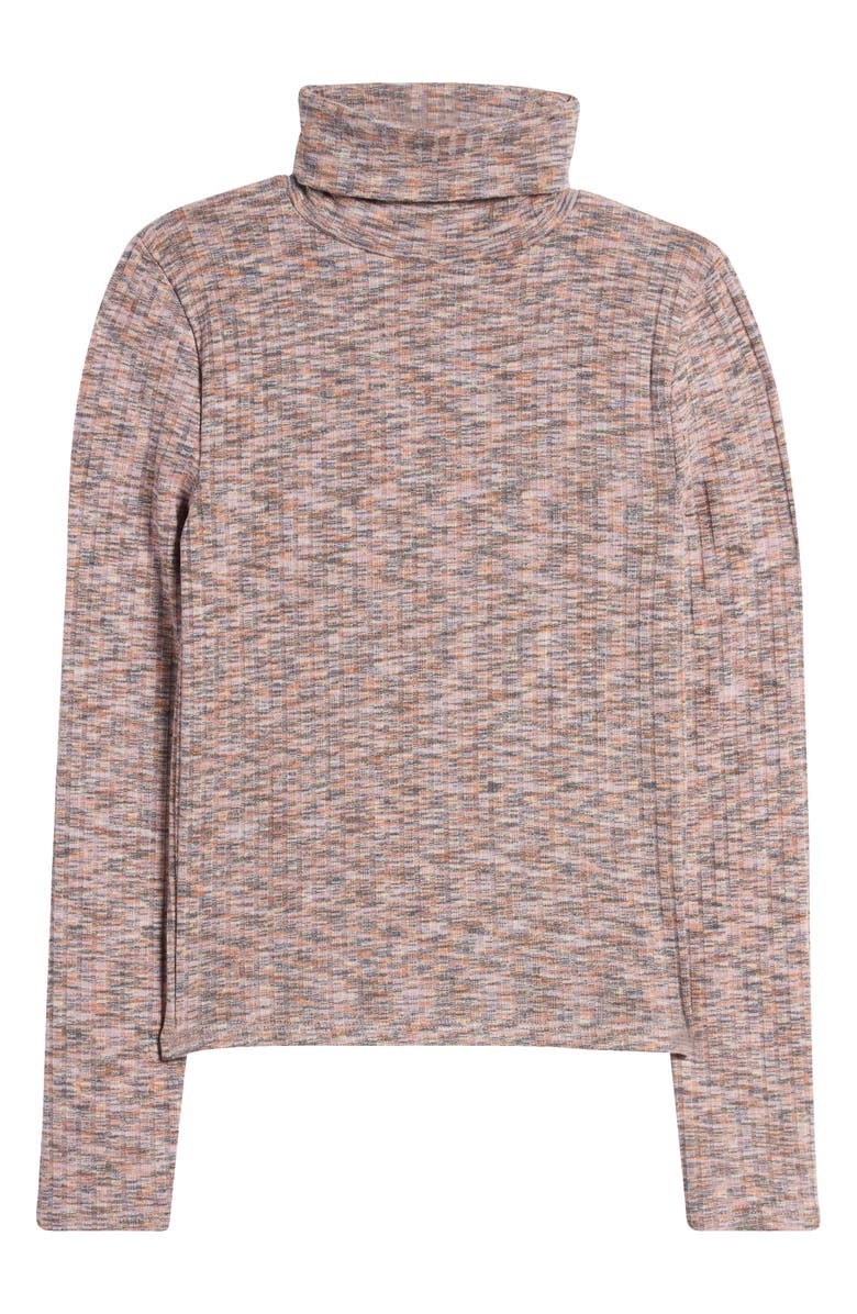 Madewell Space Dye Knit Crop Turtleneck Top, Alternate, color, 
