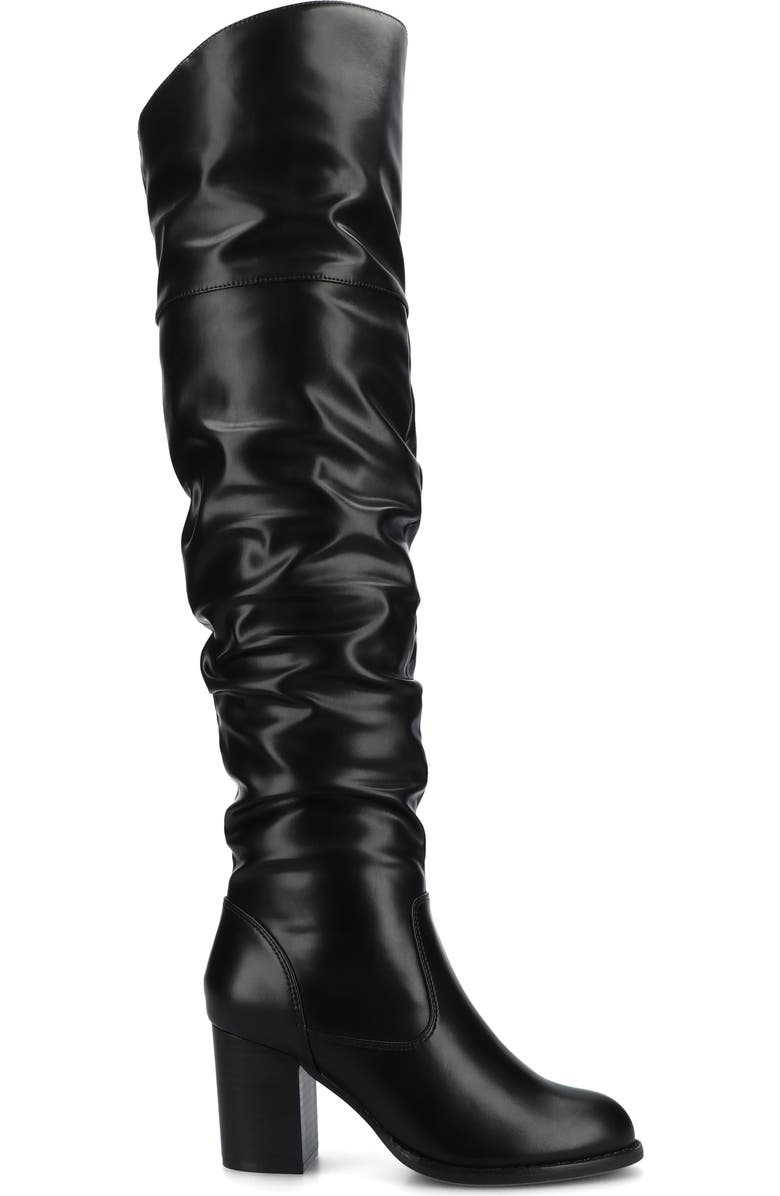 Journee Collection JOURNEE Kaison Ruched Tall Boot - Extra Wide Calf, Alternate, color, Black Pu
