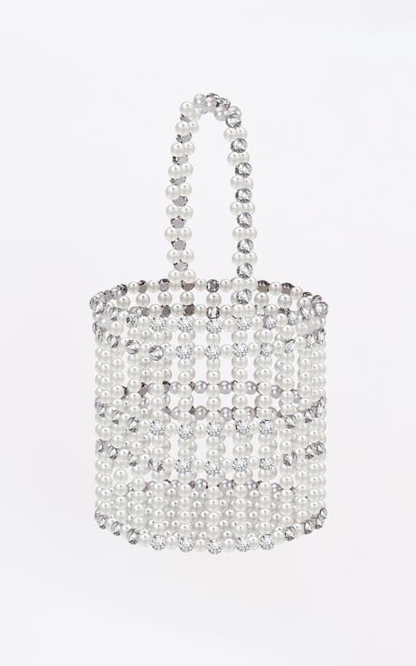 Faux Pearl Crystal Mini Handbag