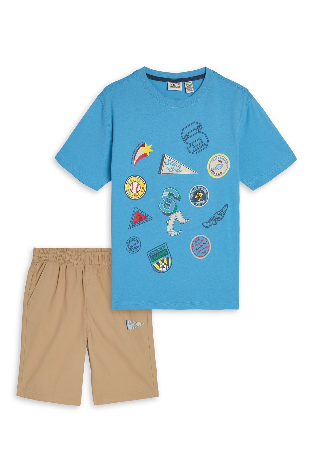 Scotch & Soda Kids' Graphic T-Shirt & Matching Shorts Set