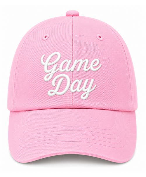 Bits & Bows Game Day Bow Baseball Hat In Pink