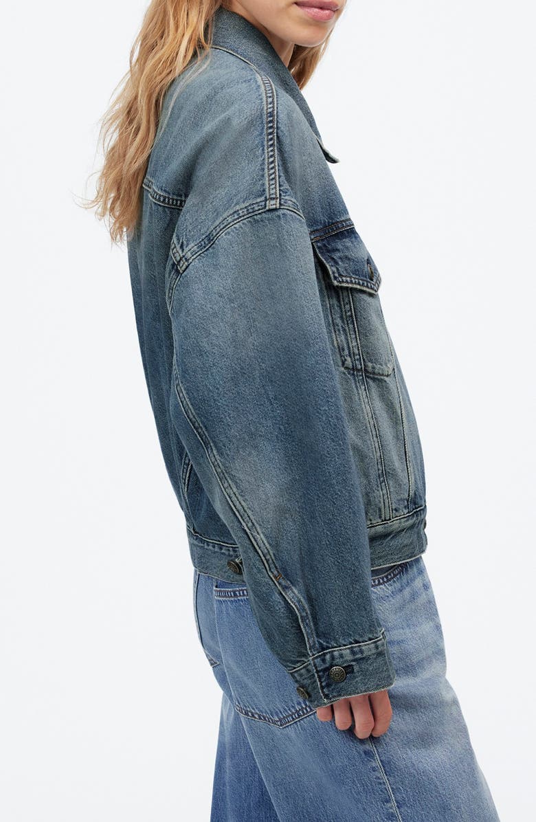 Madewell Crop Relaxed Denim Trucker Jacket, Alternate, color, Billings Wash