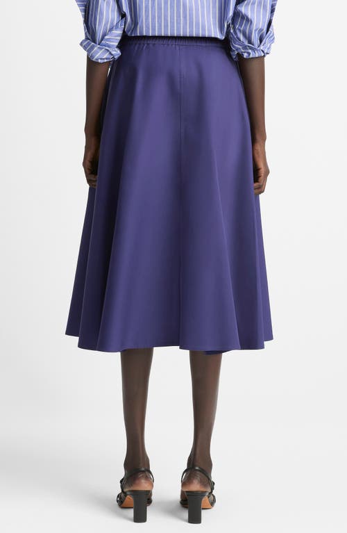 Vince Stretch Cotton Midi Skirt In Purple