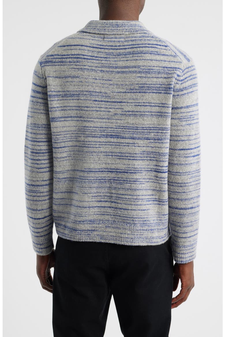 Alpha Space Dye Quarter Zip Polo Sweater, Alternate, color, GREY / BLUE