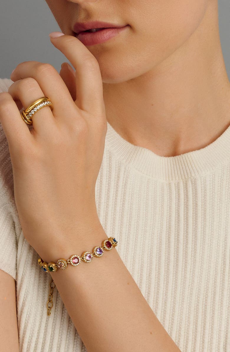 Nialaya Multicolored CZ Tennis Bracelet, Alternate, color, Multicolored