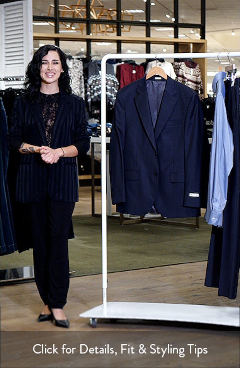 Flynn Classic Fit Grey Check Wool Suit, sales video thumbnail