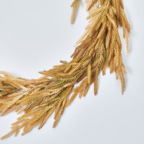 Darby Creek Trading Dried-look Wheat Grass Neutral Tone Norfolk Pine Fall Hanging Garland Autumn Tab In Sand