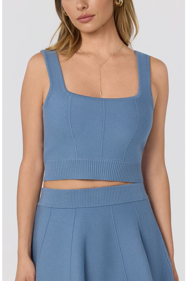 Shaylla Knit Square Neck Crop Top, Alternate, color, SLATE BLUE