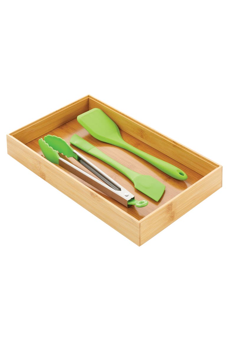 mDesign Stackable 15" Long Wooden - Drawer Organizer - 2 Pack, Natural Wood, Alternate, color, Natural