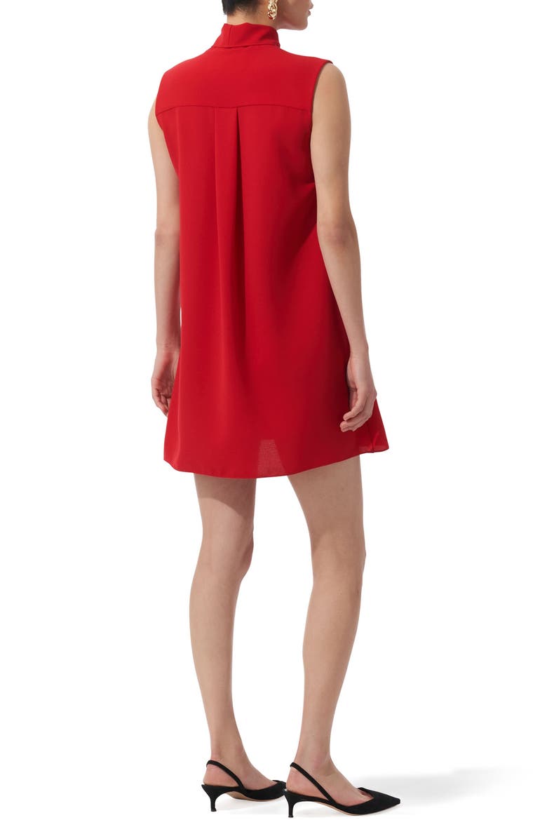 Carolina Herrera Pleat Front Tie Neck Minidress, Alternate, color, 