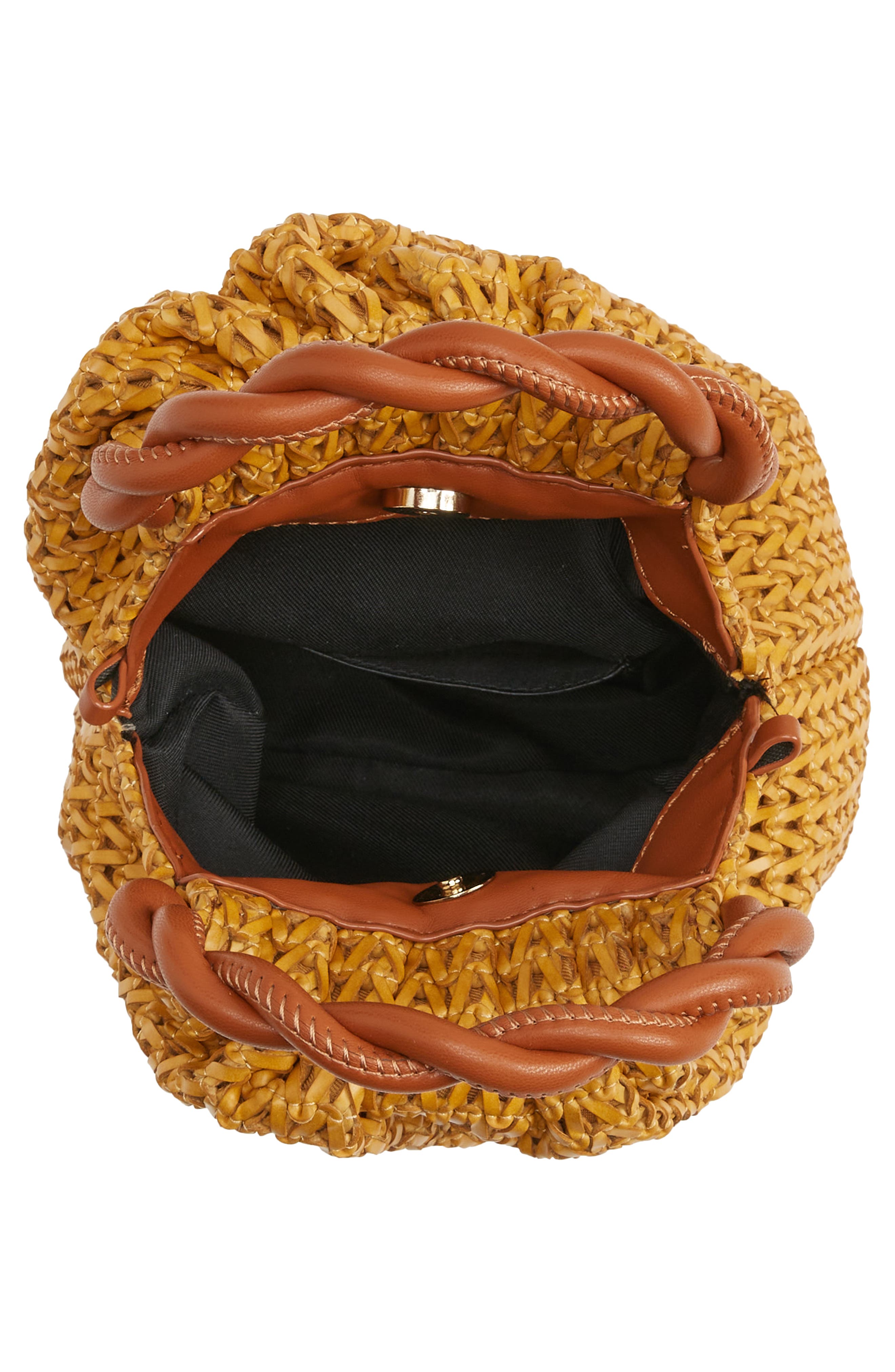 We Are Adorbs Mini Vegan Leather Top Handle Bag, Alternate, color, TAN WOVEN