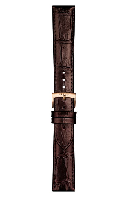 Tissot Premium Carson Powermatic 80 Leather Strap Watch, 40mm In Brown/silver/rose Gold