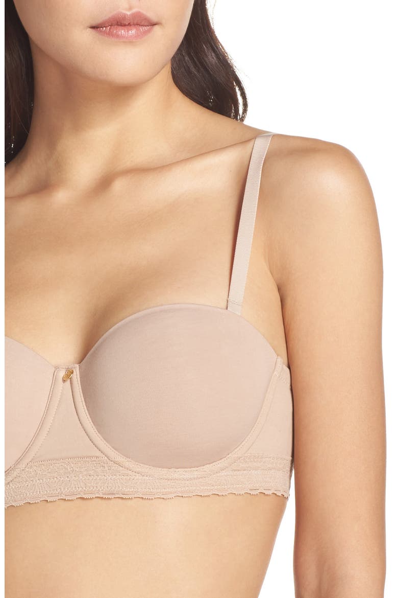Truly Smooth Strapless Underwire Bra, Alternate, color, CAFE