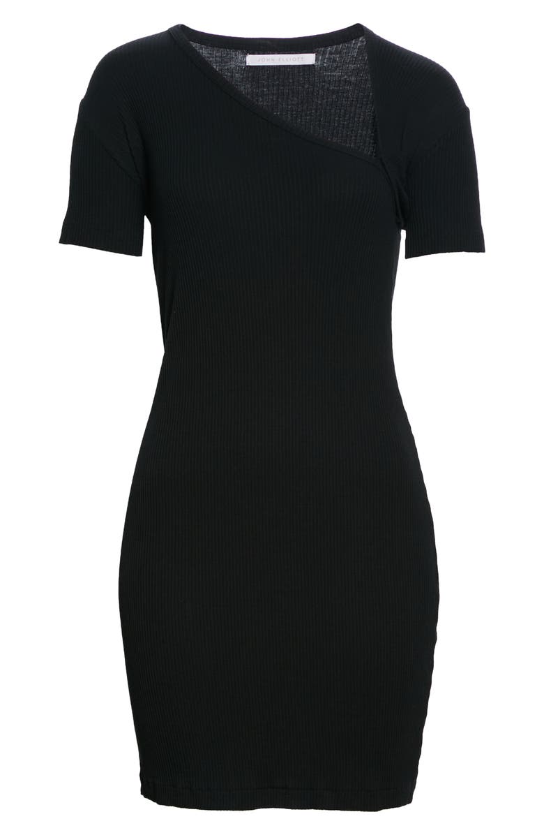 John Elliott Asymmetrical Neck Cotton Rib Minidress, Alternate, color,