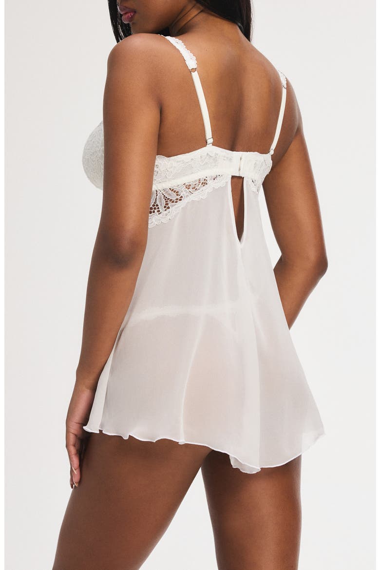 Romantic Corded Lace Padded Demi Chemise, Alternate, color, HAZY WHITE