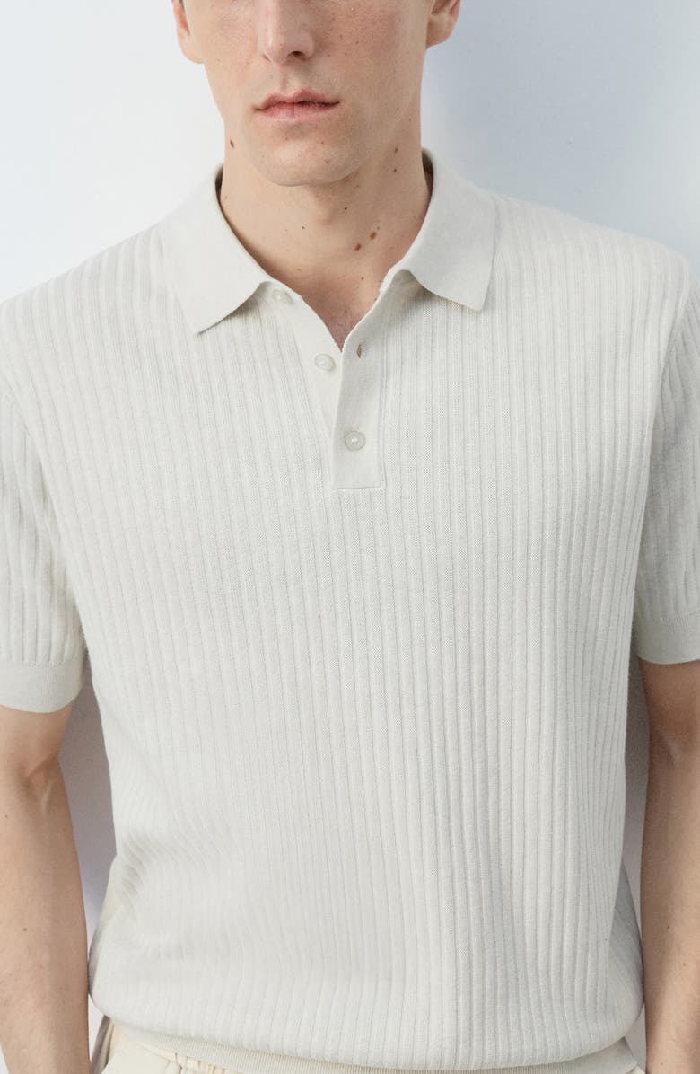 MANGO Rib Polo, Alternate, color, Sand