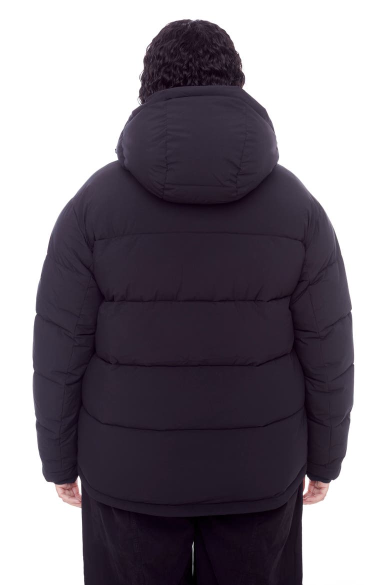 FORILLON PLUS SIZE - Vegan Down Short Quilted Puffer Jacket, Alternate, color, BLACK