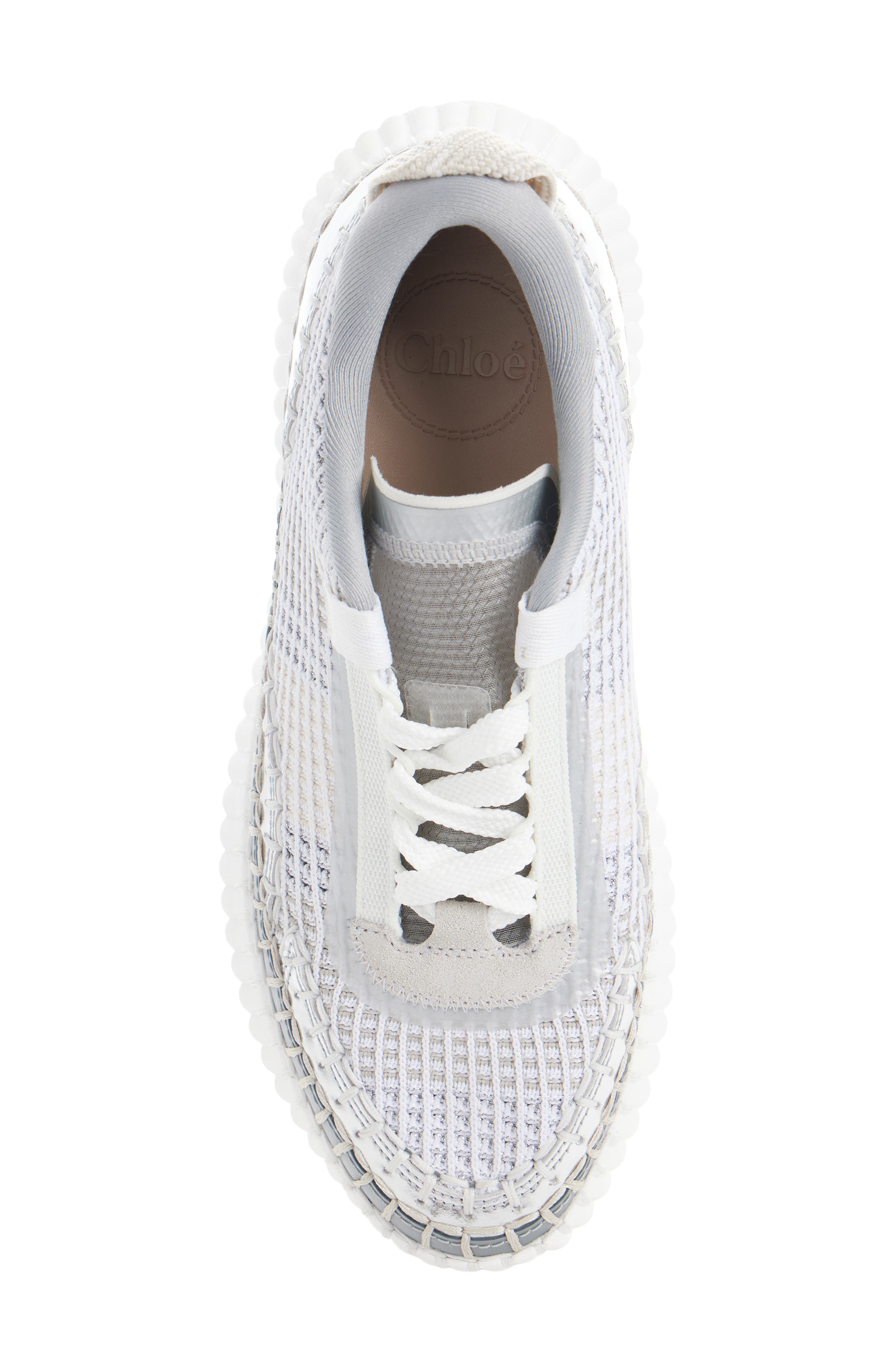Chloé Nama Platform Sneaker, Alternate, color, Silver Grey