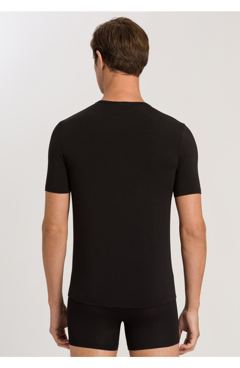 Hanro Natural Function TENCEL<sup>™</sup> and Cotton Fitted Crew Neck T-Shirt, Alternate, color, Deep Black