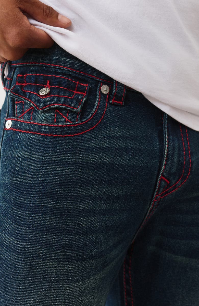 True Religion Geno Big T Flap Pocket Slim Jeans, Alternate, color, Dark Woodland Wash