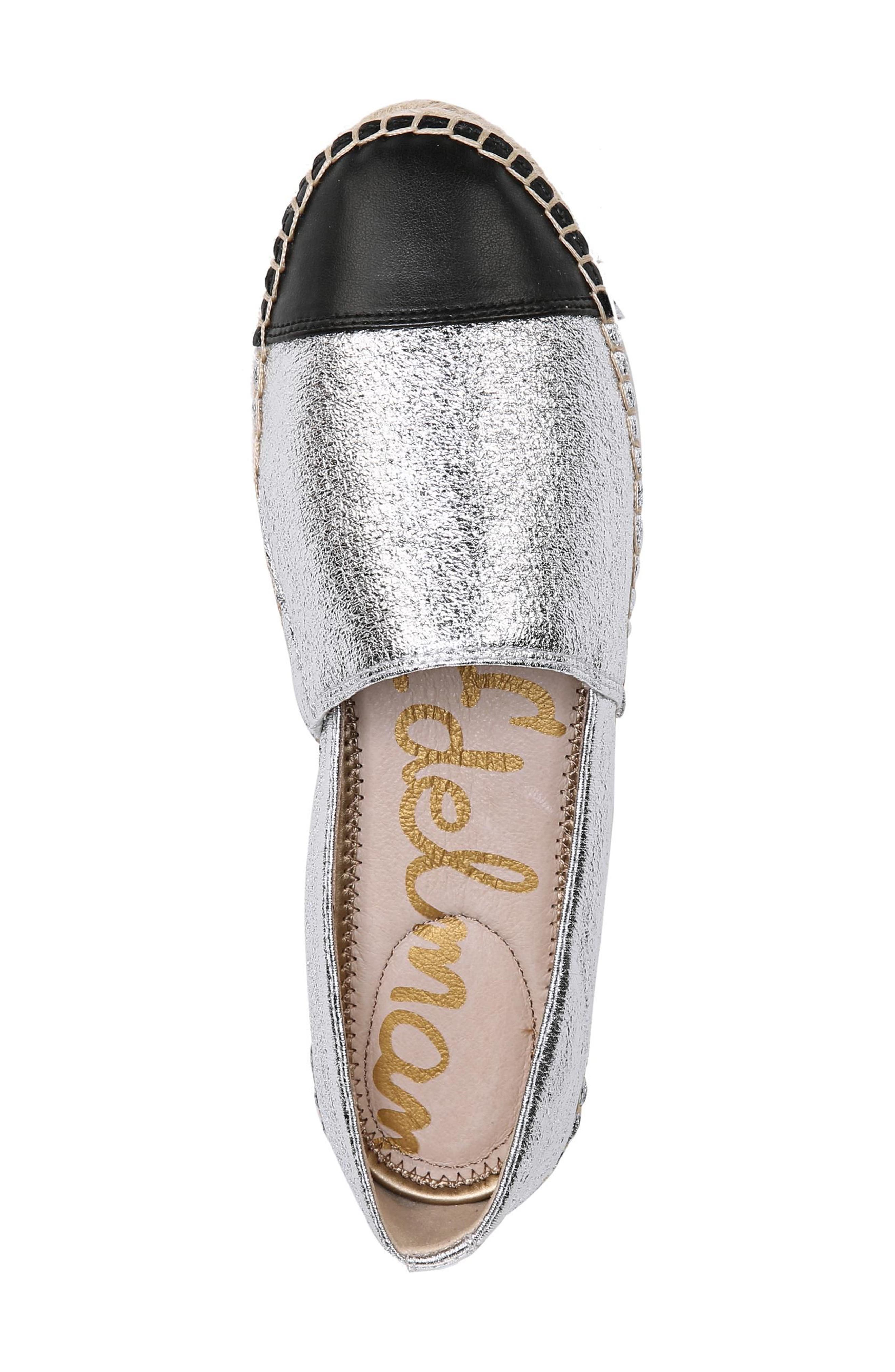 Krissy Espadrille Flat, Alternate, color, SOFT SILVER FABRIC