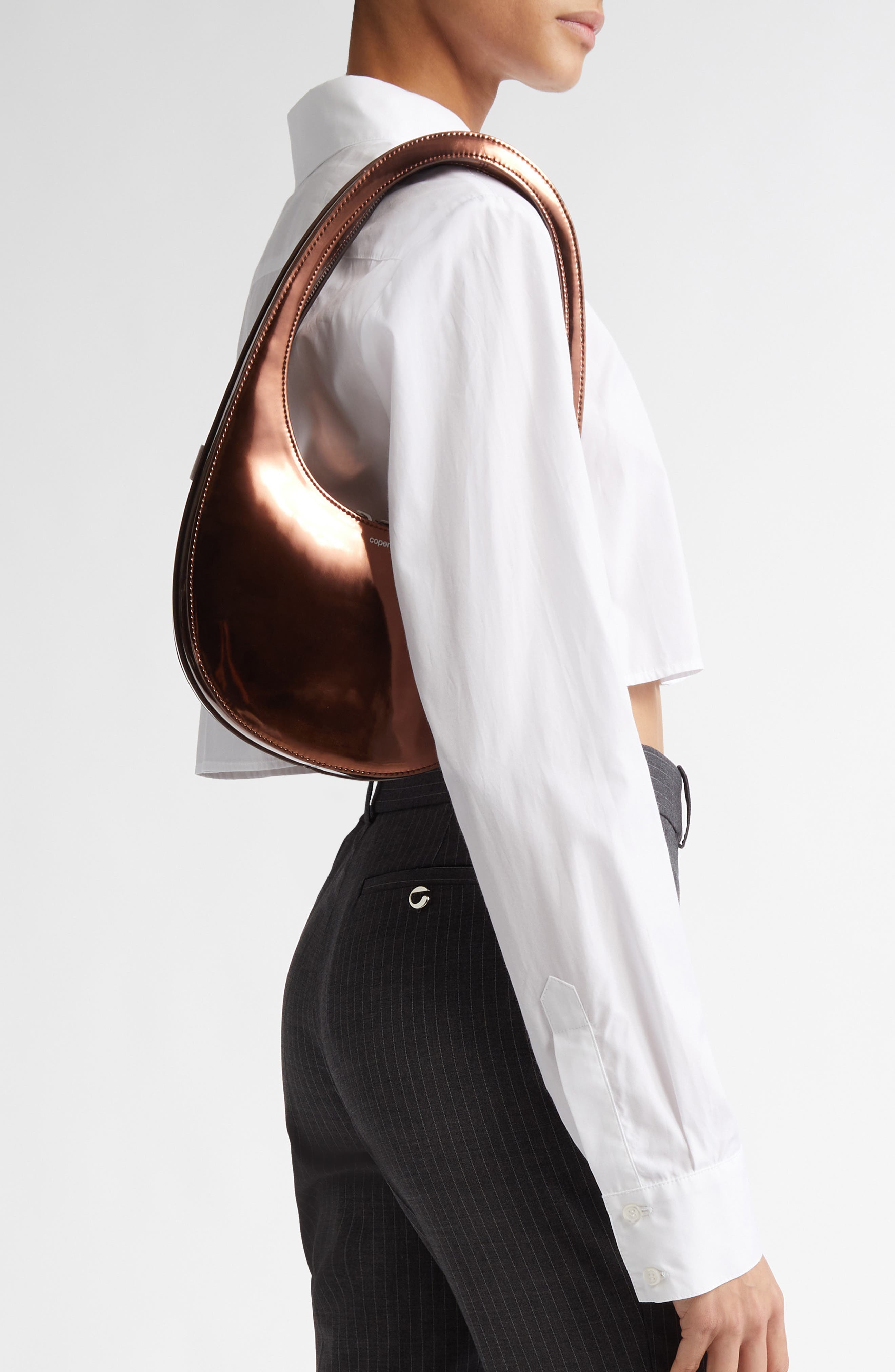 Coperni Swipe Metallic Top Handle Bag, Alternate, color, 