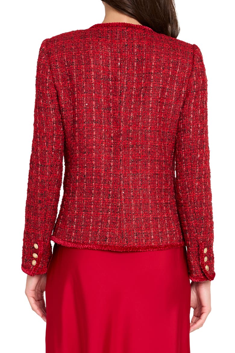 Bouclé Jacket, Alternate, color, RED MULTI