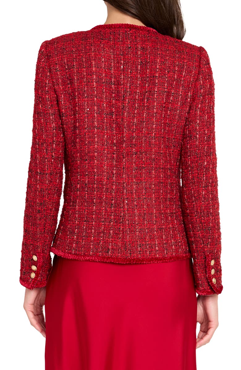 Tahari ASL Bouclé Jacket, Alternate, color, Red Multi