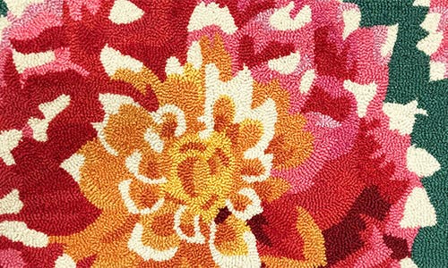 R16 Home Heirloom Dahlia Doormat In Green Multi