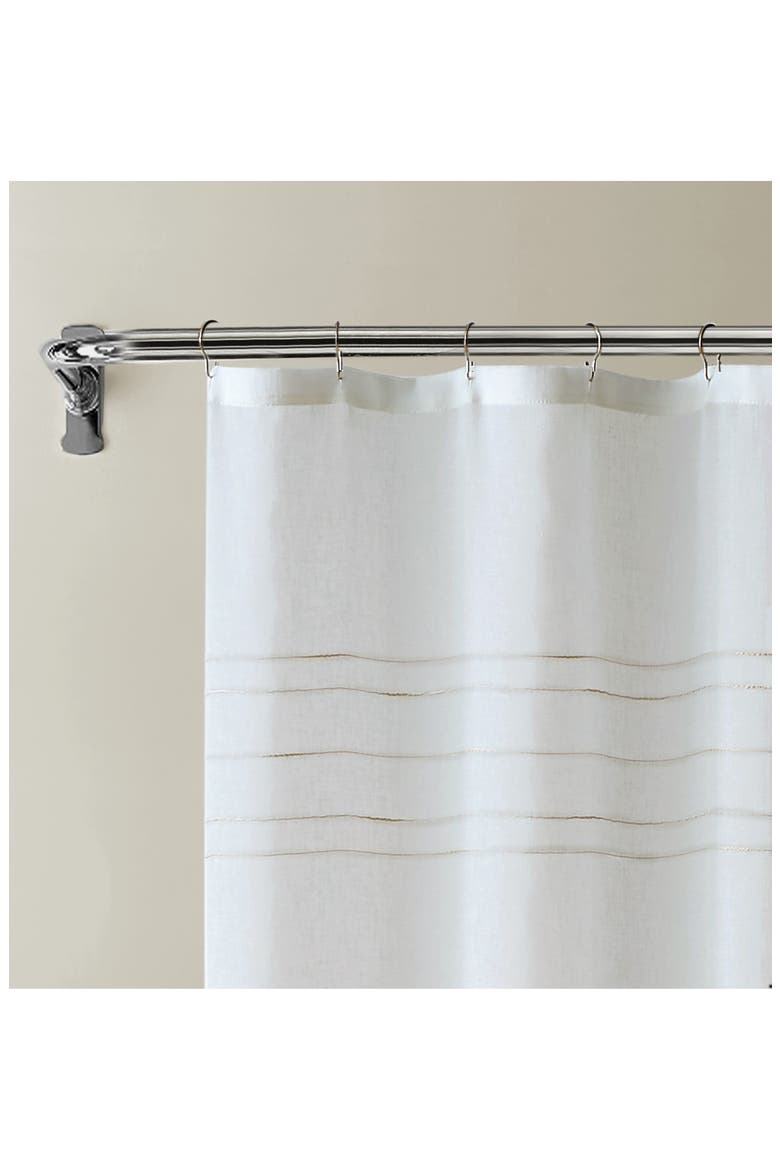 Lisa Textured Stripe Shower Curtain, Alternate, color, LINEN