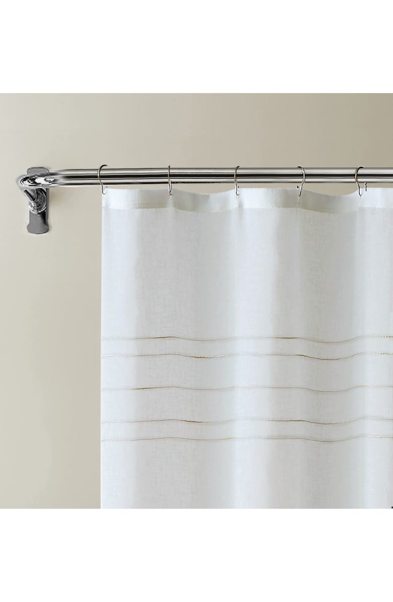 DAINTY HOME Lisa Textured Stripe Shower Curtain, Alternate, color, Linen