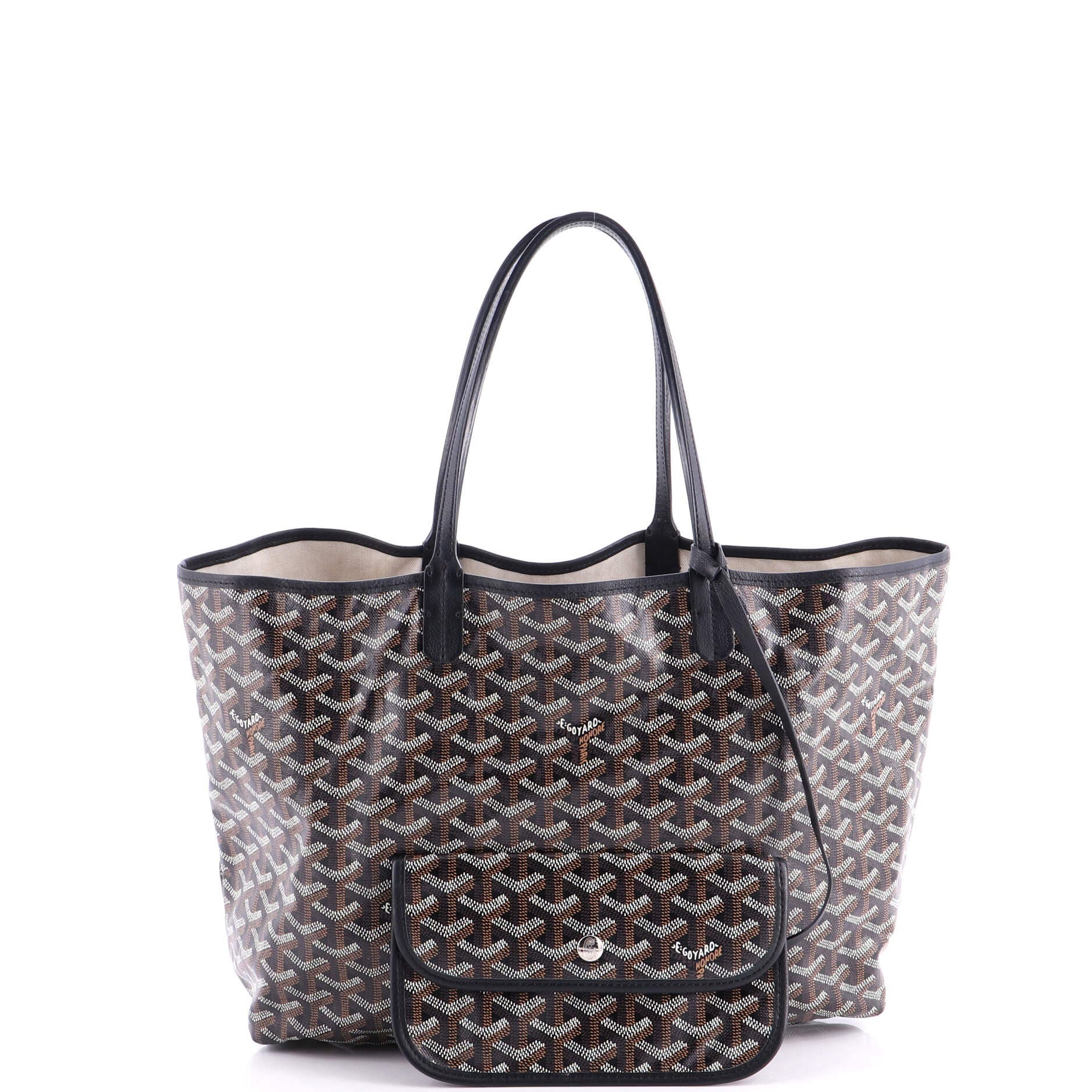 Pre-Owned Goyard Saint Louis Tote Coated Canvas GM, Alternate, color, Black