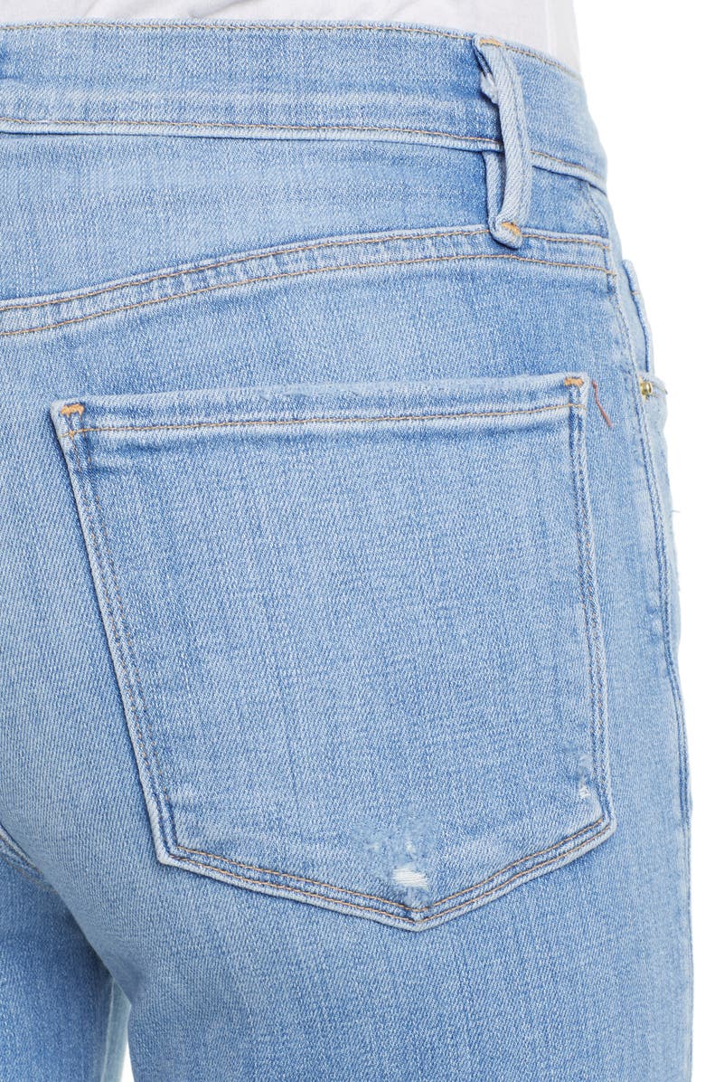 FRAME Le Sylvie High Waist Raw Hem Straight Leg Jeans, Alternate, color, Overdrive