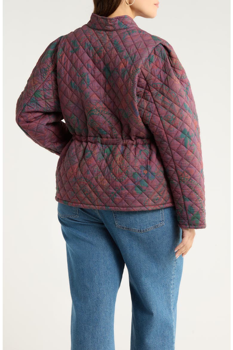 Floral Quilted Jacket, Alternate, color, BURGUNDY PAISLEY