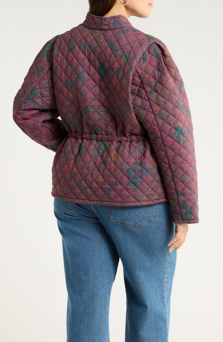 Treasure & Bond Floral Quilted Jacket, Alternate, color, Burgundy Paisley