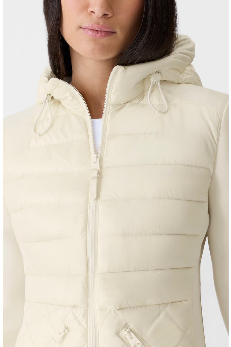 Agatha Mixed Media Down Jacket, Alternate, color, CREAM