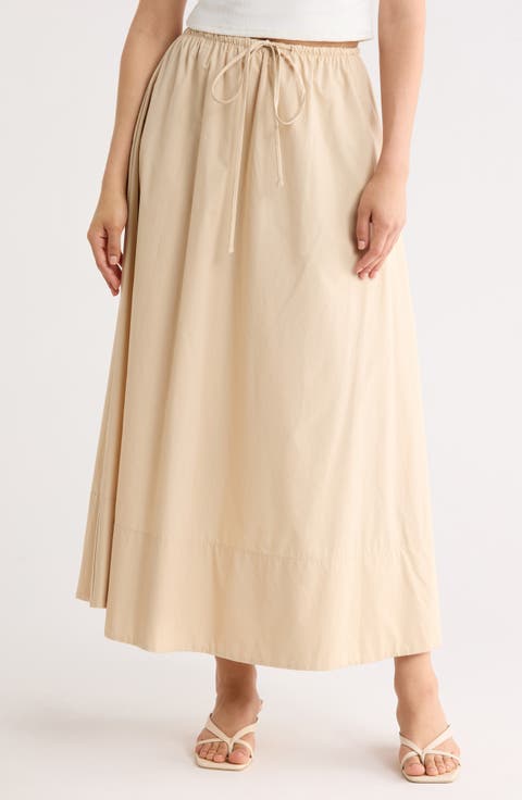 Cotton Poplin Maxi Skirt
