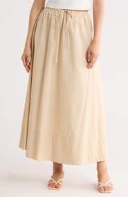 Renee C Cotton Poplin Maxi Skirt